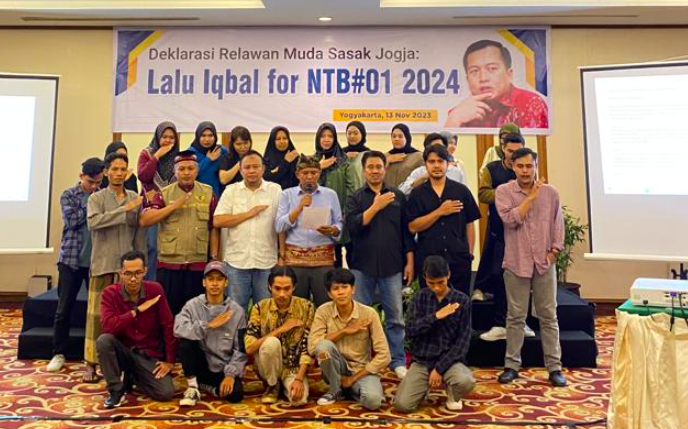 Puluhan Warga NTB di Yogya Deklarasi Relawan Lalu Muhammad Iqbal for NTB 01 2024