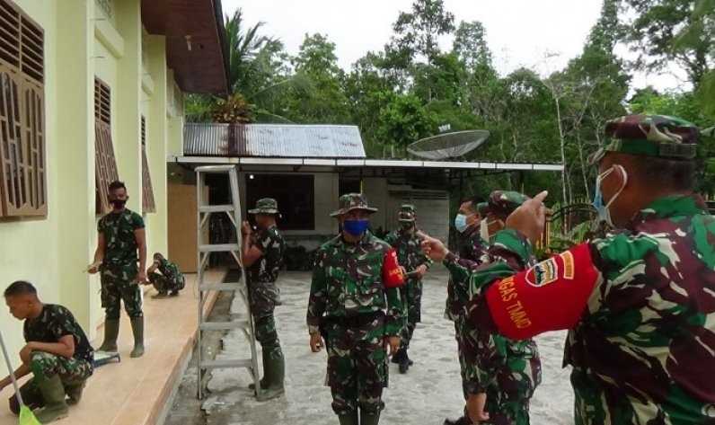 Satgas TMMD Percantik Sejumlah Gedung Gereja di Gunungsitoli