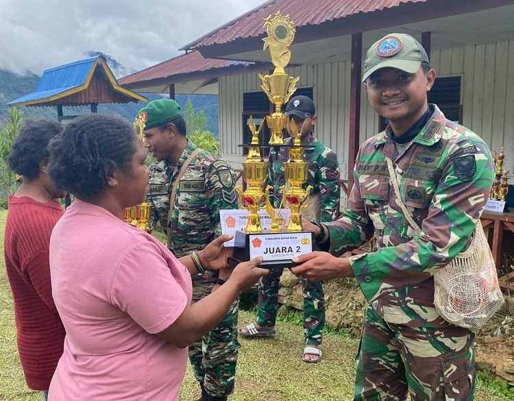 Satgas Yonif 143 TWEJ Sukses Selenggarakan Turnamen di Pegunungan Papua