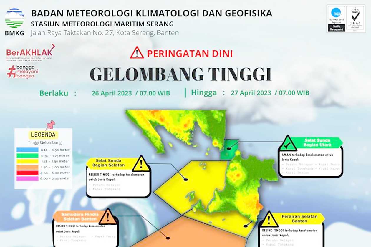 Sebagian Wilayah Banten Berawan Hujan Sedang dan Ringan