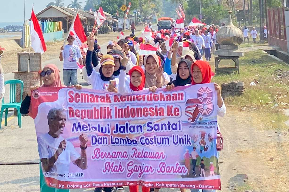 Semarakkan Kemerdekaan, Mak Ganjar Banten Gelar Jalan Santai Bersama Warga Serang 1