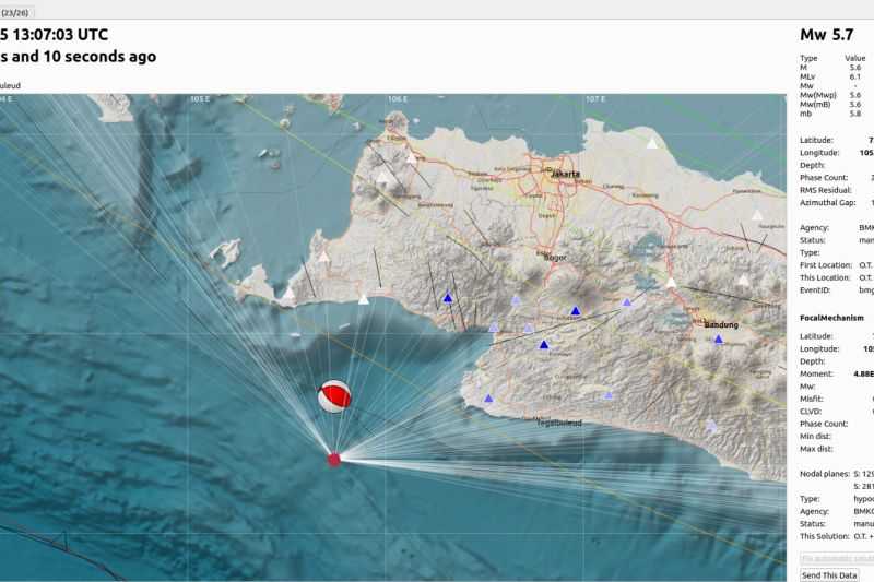 Semoga Tidak Ada Korban, Gempa dengan Magnitudo 5,7 Guncang Banten