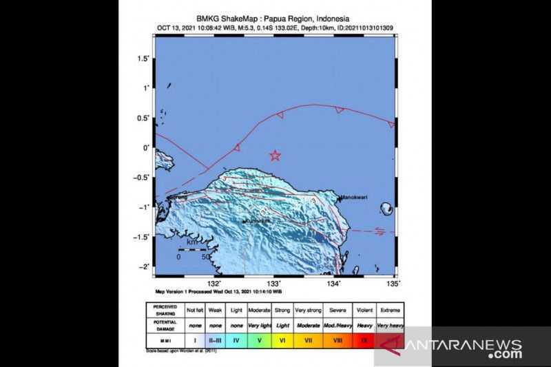 Semoga Tidak Ada Korban Jiwa, Gempa Magnitudo 5,3 Guncang Tambrauw Papua Barat