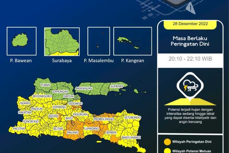 Semoga Tidak Banjir, BMKG: Sebagian Wilayah Jatim Hujan Deras Saat Pergantian Tahun