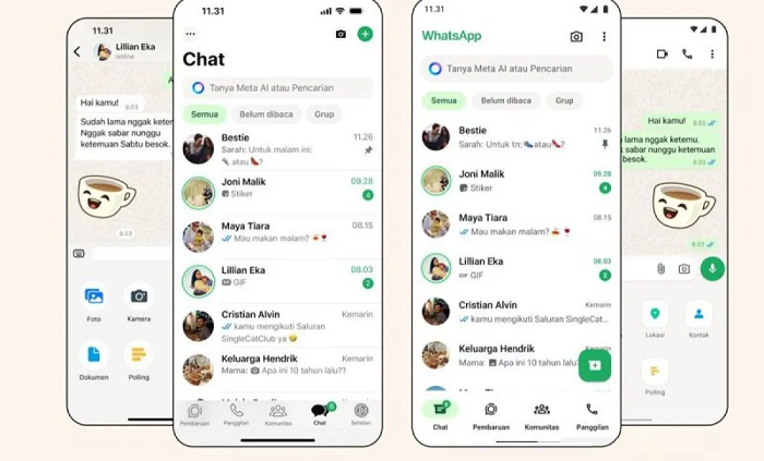Simak Perubahan pada Desain Terbaru Aplikasi 'WhatsApp'