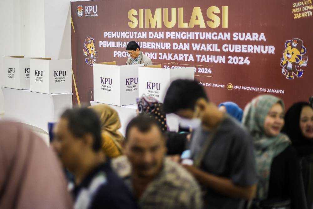 Simulasi pemungutan suara Pilkada DKI Jakarta