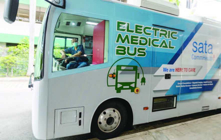 Singapura Luncurkan E-Bus Medis yang Mudah Diakses Warga