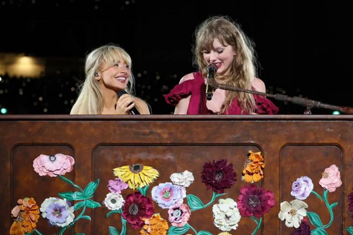 Taylor Swift Turut Rayakan Kesuksesan Tur Musik Sabrina Carpenter