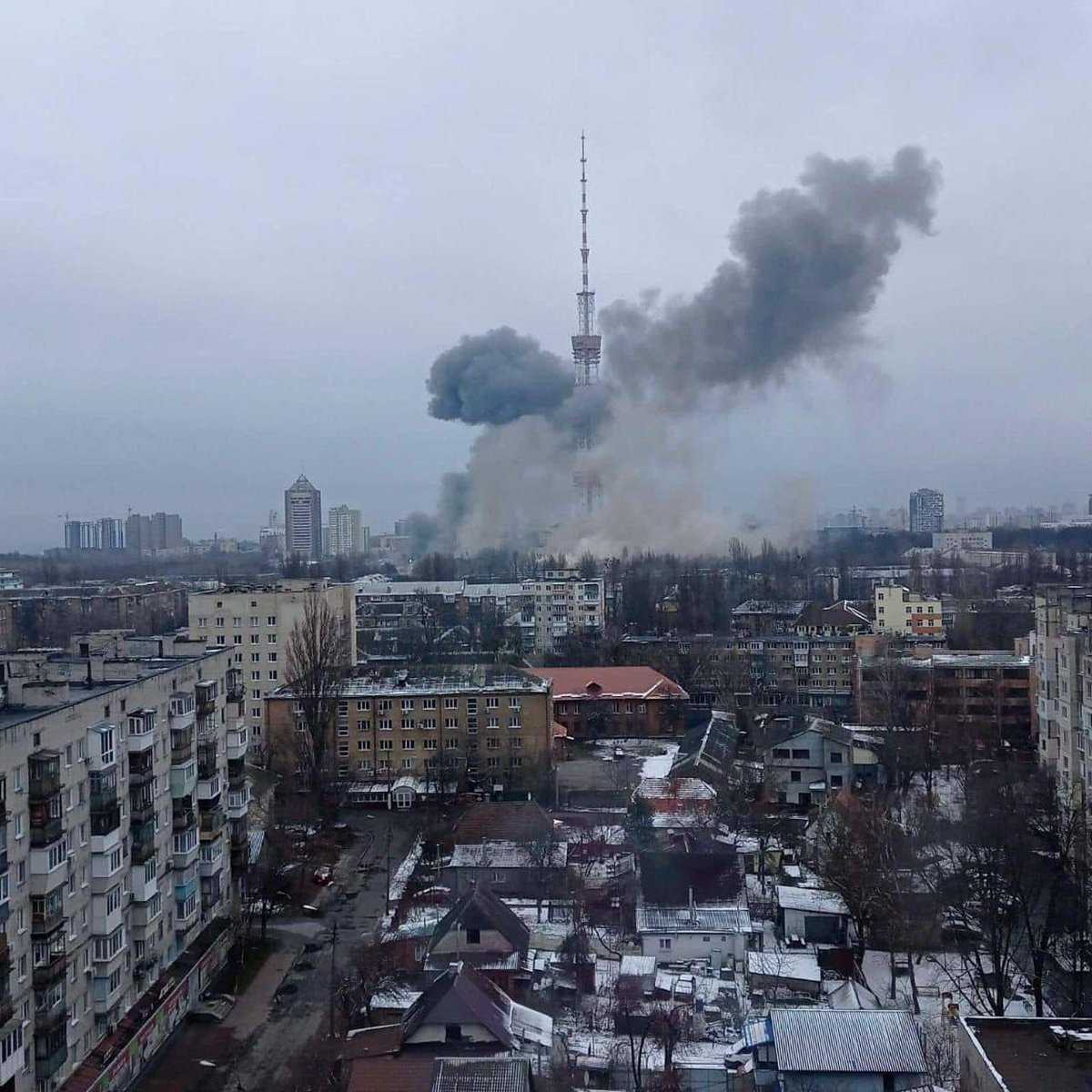 Televisi Ibukota Ukraina Baru Saja Diserang Rusia! Kementerian Pertahanan Rusia Tampilkan Foto Serangan Tersebut Melalui Twitter Resminya