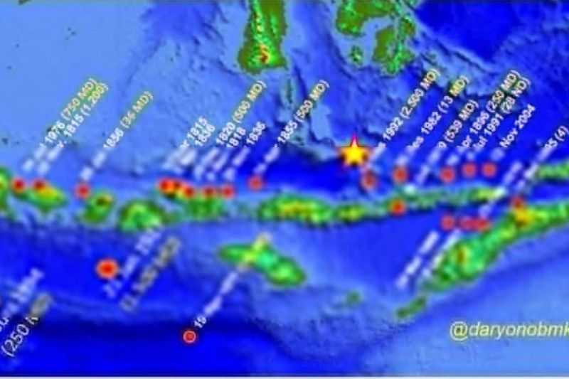 Ternyata Sejak Tahun 1800 Sudah Terjadi 22 Kali Tsunami di Busur Kepulauan Sunda Kecil