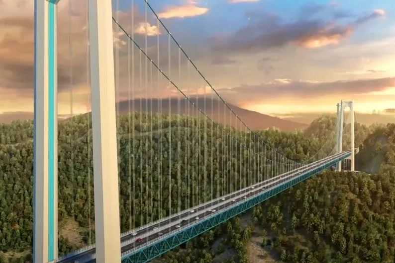 Tiongkok Bangun Jembatan Gantung Tertinggi di Dunia