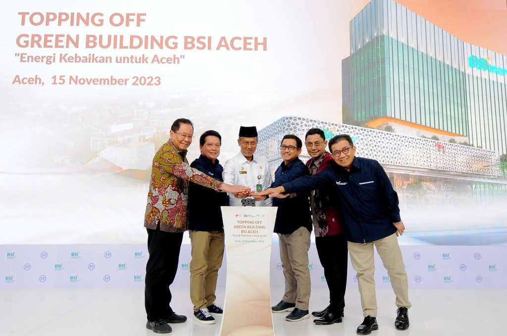 Topping Off Green Building BSI di Aceh Rampung & Akan diresmikan Awal Tahun 2024 1