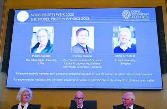 Trio Ilmuwan Raih Hadiah Nobel Fisika atas Karya Eksplorasi Elektron