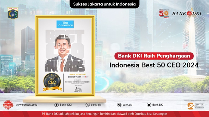 Tumbuh Berkelanjutan, Bank DKI Raih Penghargaan Indonesia Best 50 CEO 2024