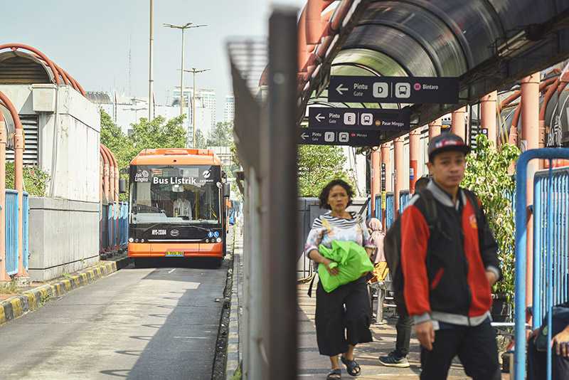 Unit Bus Listrik di Jakarta