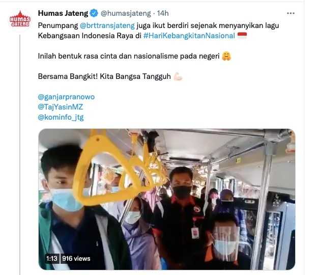 Video Penumpang Bus Transjateng Kompak Berdiri Menyanyikan Lagu Indonesia Raya Ini Bikin Trenyuh For You Indonesia