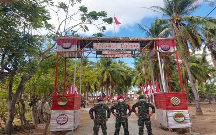 Viral Kampung Merah Putih di Ujung Selatan Indonesia, Ternyata Ada Peran Prajurit Marinir di Balik Itu