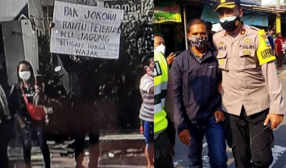 Viral, Seorang Warga Diamankan Kepolisian Saat Bentangkan Poster ke Arah Jokowi