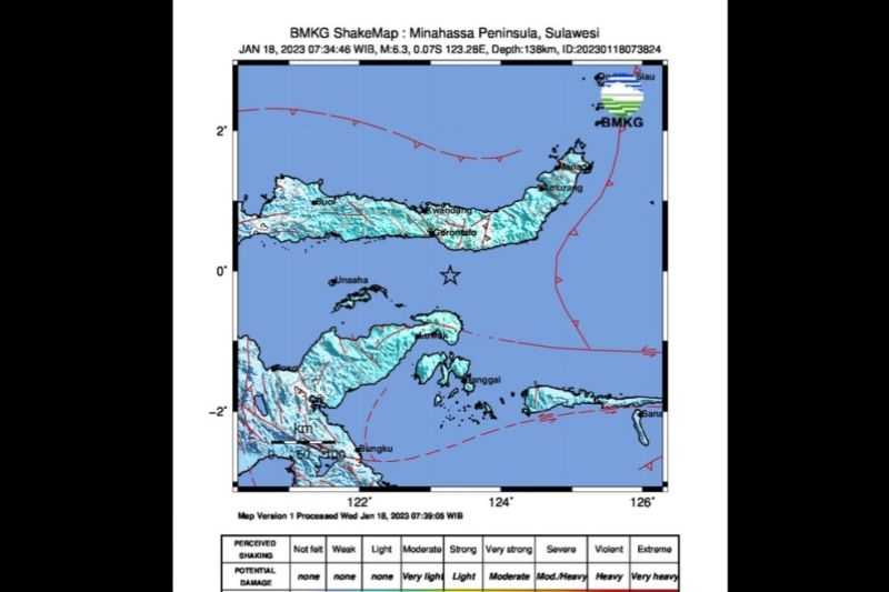 Waduh, Gempa dengan Magnitudo 6,3 Guncang Gorontalo