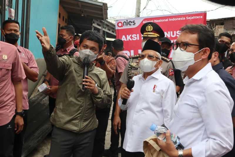 Wapres Ma'ruf Amin Kunjungi Korban Kebakaran Depo Plumpang