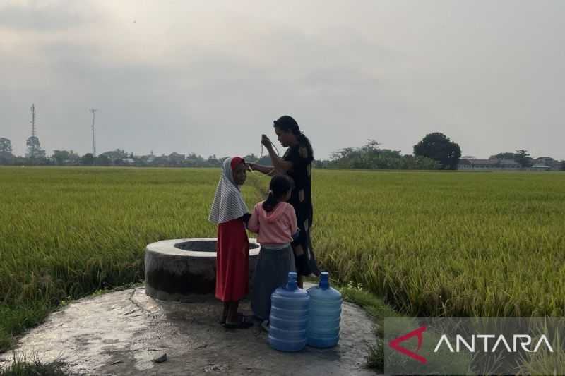 Warga Kasemen Andalkan Sumur di Tengah Sawah untuk Atasi Kesulitan Air