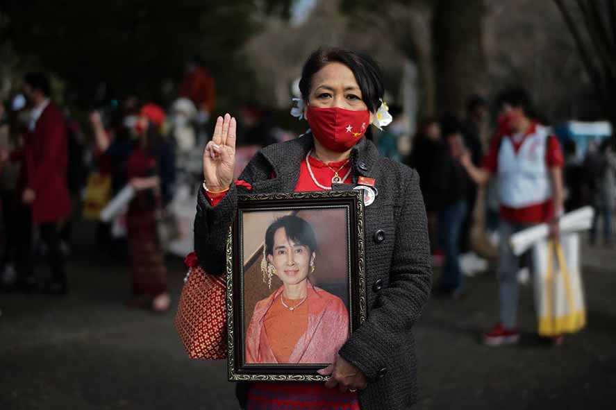 Warga Myanmar di Jepang Gelar Unjuk Rasa Tuntut Demokrasi