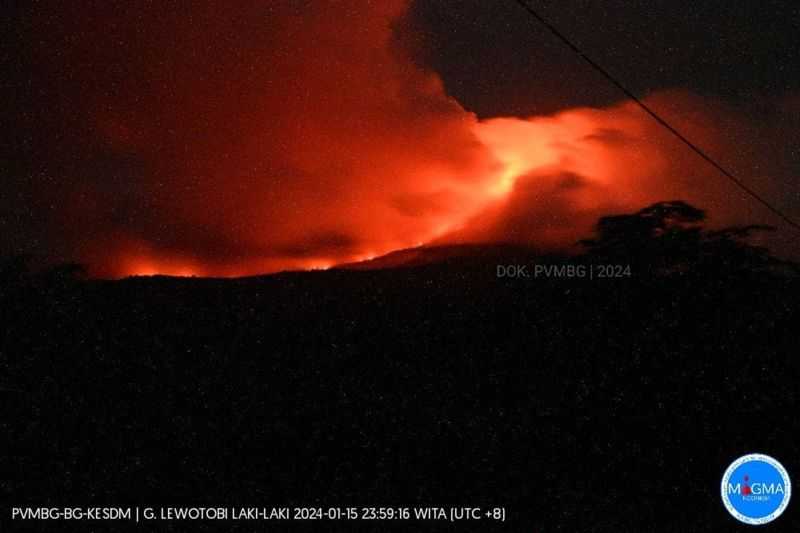 Waspada, PVMBG: Jarak Luncur Aliran Lava Erupsi Lewotobi Mencapai 3 Km