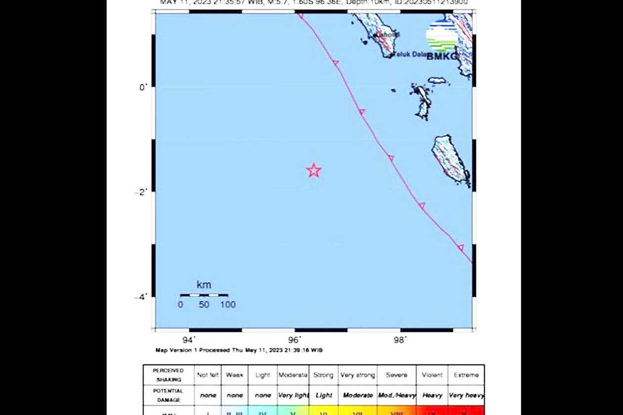 Wilayah Nias Selatan Diguncang Gempa Magnitudo 5,7