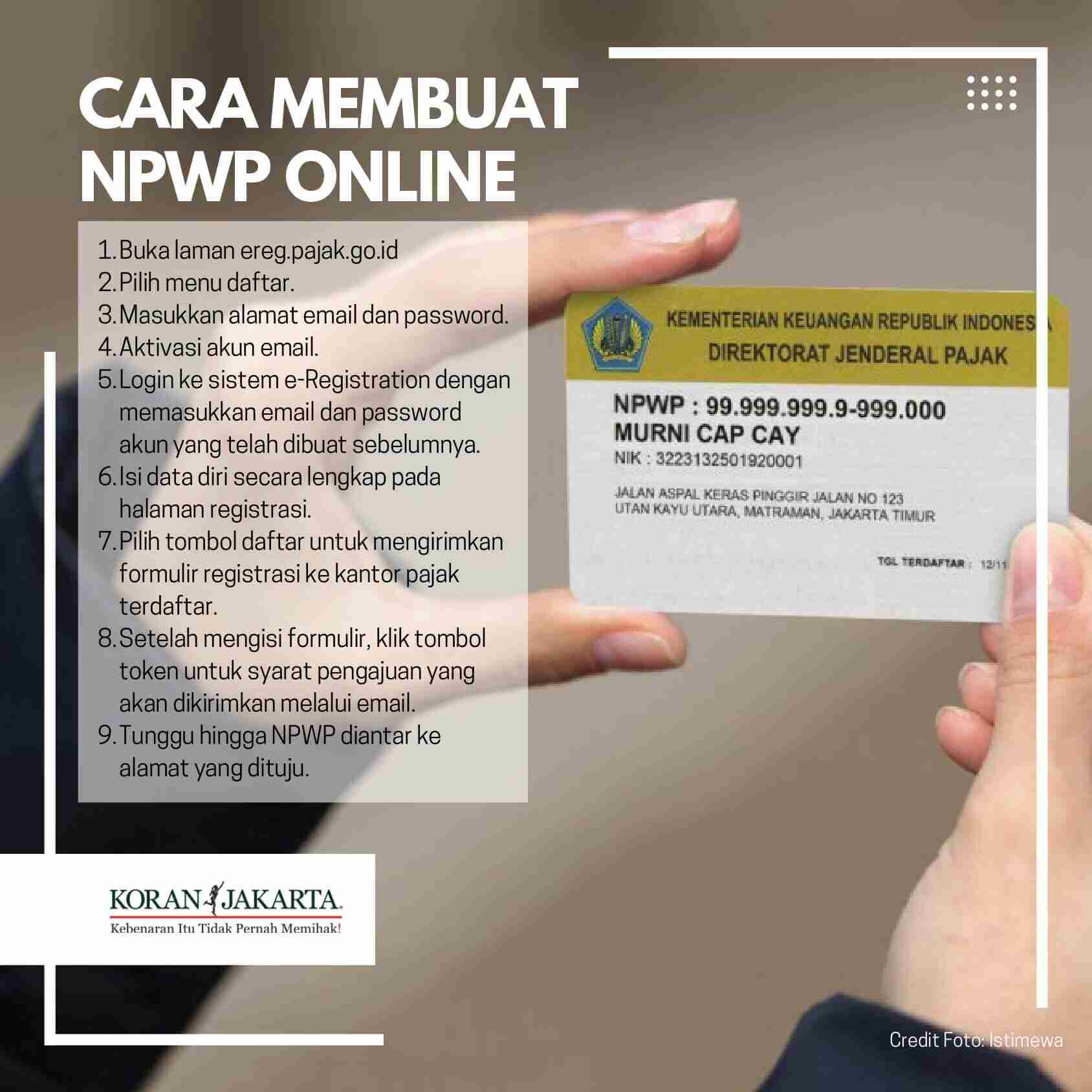 Cara Mudah Membuat NPWP Online - Infografis Koran Jakarta
